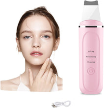Carica l'immagine nel visualizzatore di Gallery, Dispositivo di peeling ad ultrasuoni Cantik, scrubber per la pelle, detergente per pori peeling ad ultrasuoni, detergente per la pelle agli ioni di rimozione dell'acne per la pulizia del viso（rosa）