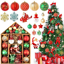 Carica l'immagine nel visualizzatore di Gallery, FAMKEEP Palline di Natale 70pz Palline Natalizie Decorazioni Albero di Natale Palla Palline decorative Rosso e Verde, Diverse Forme Plastica decorazioni per albero di Natale Addobbi Feste Nozze