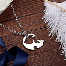 Carica l&#39;immagine nel visualizzatore di Gallery, Coppia di ciondoli da uomo e donna, a forma gatto, Yin Yang in acciaio... - Ilgrandebazar