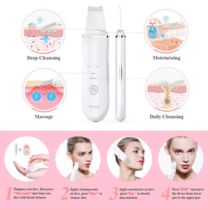 ANLAN Skin Scrubber Dispositivo per Viso Peeling Spazzola Pulizia White - Ilgrandebazar