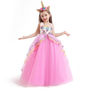TTYAOVO Ragazze Unicorno Elegante Vestito da Principessa Bambini Fiore... - Ilgrandebazar