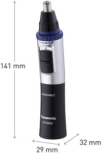 Panasonic ER-GN30-K503 Rifinitore di Precisione per Naso, Orecchie e Sopracciglia, Tagliapeli Resistente all'Acqua, Nero Vecchia Versione