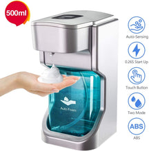 Carica l'immagine nel visualizzatore di Gallery, Dispenser di Sapone Automatico, Dispenser Regolabile di Schiuma di Sapone Senza Tocco a Infrarossi, Regolabile e Senza Contatto, Pompa di Sapone da Parete da 500ML per Bagno, Cucina, Ufficio