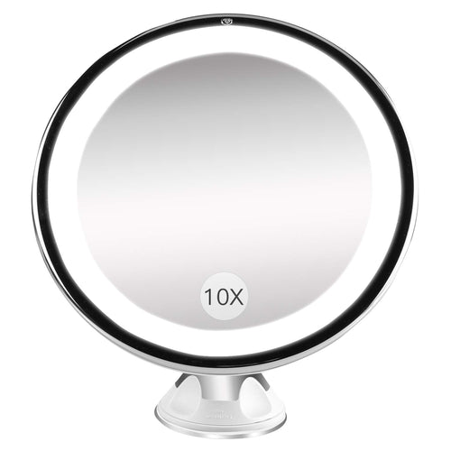 Bestope Specchio Ingranditore da Trucco con Luce LED, Bianco Tondo 10x