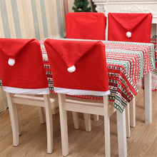 Carica l&#39;immagine nel visualizzatore di Gallery, Synchain Copertura della Sedia di Natale, 6 Pezzi Coprisedie Natalizie ，Babbo Natale Cappello Sedia con 6 Pezzi Forchetta Coltello Cappelli di per Decorazione della tavola della Festa di Natale