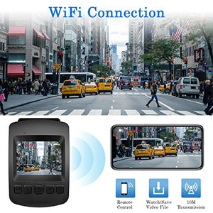【2021 Nuova Versione】CHORTAU Telecamera per Auto WiFi Full HD 1080P, Dashcam Schermo da 2 pollici 170 ° Grandangolo, Videocamera per auto con Monitor di Parcheggio
