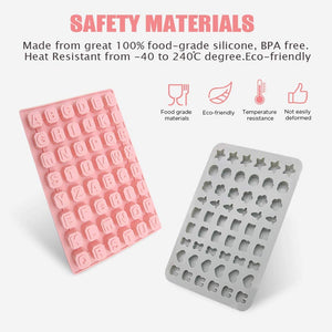 AYUQI Stampo in Silicone per Cioccolato, Animali e Stampo per Caramelle Unicorno Stampi da Forno per Gelatina per cubetti di Ghiaccio Truffle Mold con 1 contagocce per Cioccolato, Biscuit.etc