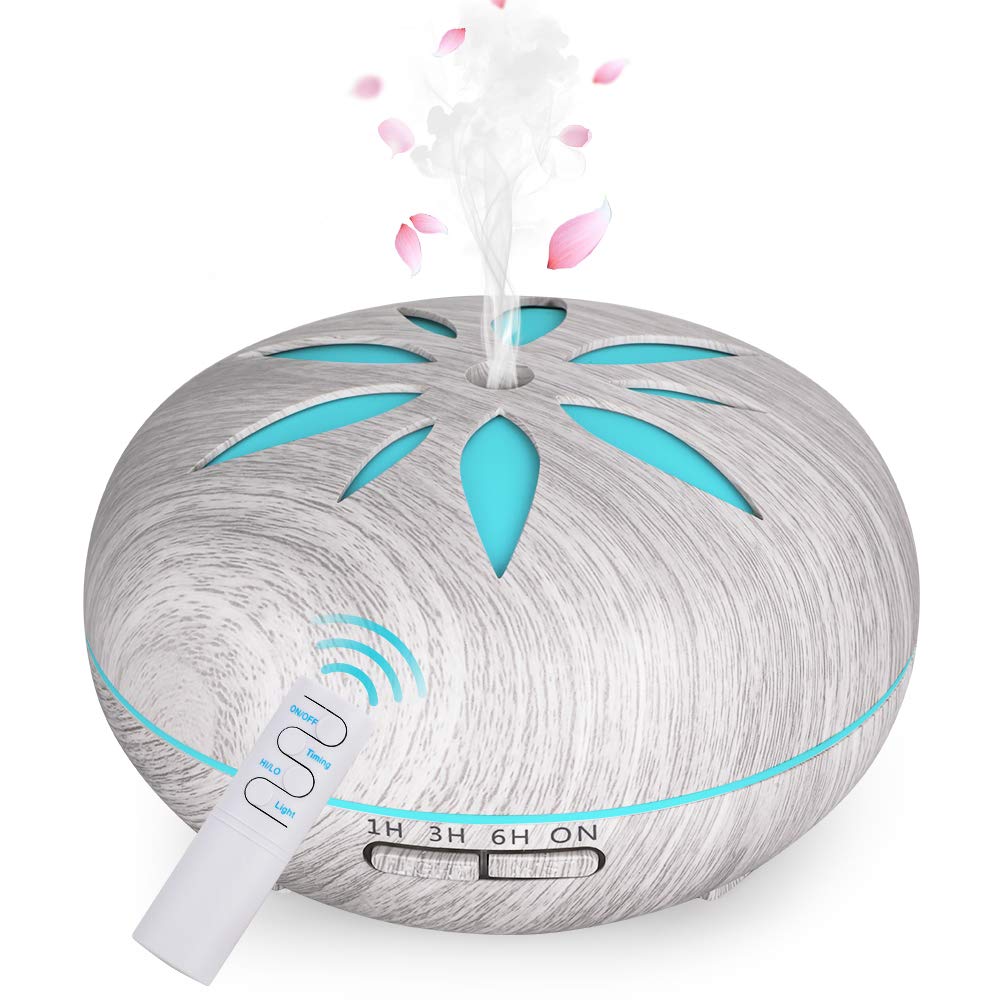 Diffusore di Oli Essenziali 550 ML, GeeRic Ultrasuoni Umidificatore Grigio - Ilgrandebazar