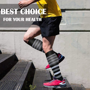 ACTINPUT Calze Compressione Graduata Donna Uomo,4 Paia Calze Elastiche Sportive per Sport, Corsa, Escursioni, Viaggi in Aereo, Giri in Bici, Infermieri