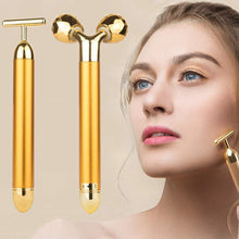 Carica l&#39;immagine nel visualizzatore di Gallery, 2-IN-1 Beauty Bar Rullo massaggiatore viso 24k Golden Pulse, massaggiatore... - Ilgrandebazar