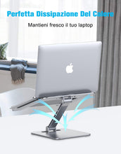 Carica l'immagine nel visualizzatore di Gallery, Babacom Supporto PC Portatile, Pieghevole Ergonomico Porta PC con Regolabile Altezza, Ventilato Alluminio Laptop Stand Compatibile con MacBook Air, Pro, Dell XPS, Samsung, Altri 10-16" Tablet