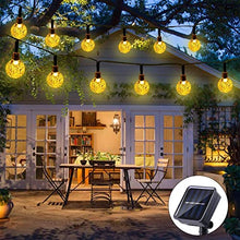 Carica l'immagine nel visualizzatore di Gallery, Moxled Catena Luminosa Esterno Solare, 11M 60 LED Luci Solari Esterno Impermeabile, 8 Modalità Cristallo Globo Lucine Decorative ad Energia Solare per Giardino, Patio, Festa (Bianco Caldo)