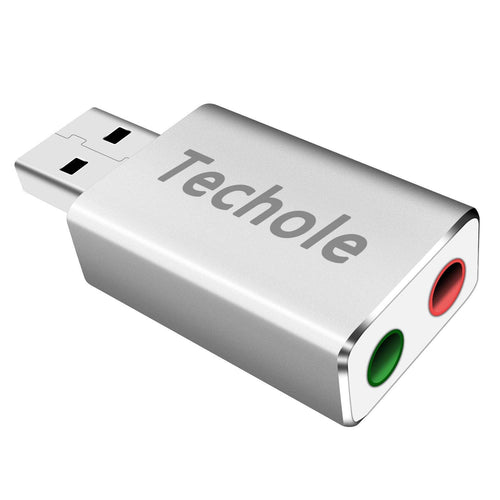 Scheda Audio USB Esterna, Techole Alluminio Adattatore da a Argento - Ilgrandebazar
