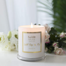 Carica l'immagine nel visualizzatore di Gallery, La Jolíe Muse Candele profumate，alla Rosa Selvatica，Cera di Soia Naturale， Durata: Fino a 60 Ore, Vaso in Vetro Bianco, 9.9Oz/280g