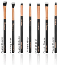 Carica l&#39;immagine nel visualizzatore di Gallery, Pennelli per Trucco Occhi Professionali - Make Up Kit di 7 Oro Rosa - Ilgrandebazar