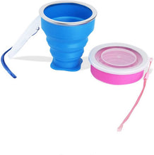 Carica l'immagine nel visualizzatore di Gallery, Ruesious 2*Tazza Pieghevole Retrattile Portabile a Livello Alimentare Senza BPA Silicone Outdoor Tazza per Viaggio, Campeggio, Escursionismo e al Lavoro. Risparmio Spazio. (Blu e Rossa)