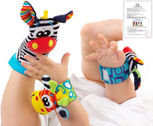 Carica l'immagine nel visualizzatore di Gallery, Baby Rattle Neonato Sonagli Calzini da Polso a Sonaglio per Bambini, Simpatici Animaletti Developmental Soft Toys Bambole per Neonati Neonato, 4 PACK