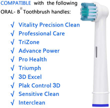 Carica l&#39;immagine nel visualizzatore di Gallery, Testine Spazzolino Ricambio Compatibile Con Oral B - Adatto Spazzolino Elettrico Oral B Sensitive, Cross Action, Professional Care, Vitality, ecc - Di HSYTEK 8 Unità