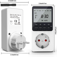 Carica l&#39;immagine nel visualizzatore di Gallery, RATEL Presa Temporizzata,Presa Programmabile Digitale,Spina Timer elettronico digitale programmabile con strumento di reset e 2 funzioni di conto alla rovescia display LCD e modalità casuale antifurto