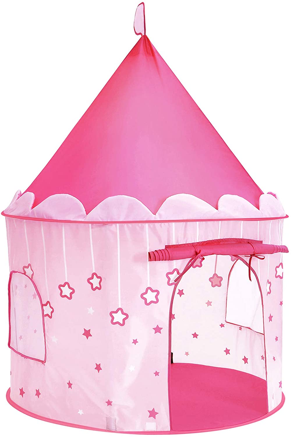 SONGMICS Tenda da Gioco Castello da Principessa per Ragazze e Bambini, Casetta dei Giochi per Interni ed Esterni, Tenda Portatile, Regalo per Bambini, Rosa LPT01PK