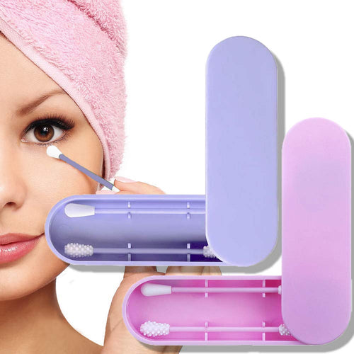 2 Pezzi Tampone di Cotone Riutilizzabile, Boccioli Viola+Rosa - Ilgrandebazar