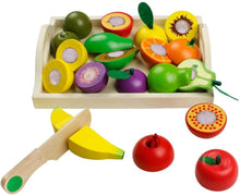 Carica l'immagine nel visualizzatore di Gallery, jerryvon Giochi in Legno Taglio Frutta Verdura Bambini Legno Montessori Educativo Giocattoli di Taglio Regalo Perfetto per Bambini 3 4 5 anni Accessori Cucina 21 Pezzi