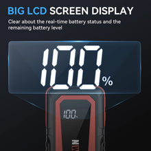 Carica l'immagine nel visualizzatore di Gallery, Avviatore di emergenza per auto, 2000A 20000mAh Avviatore per batteria per auto/moto Avviatore di emergenza per auto 12V Power bank portatile, torcia a LED, porta USB per smartphone