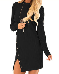 Auxo Vestito Maglione Donna Inverno Elegante Collo Alto Abito Slim Aderente... - Ilgrandebazar