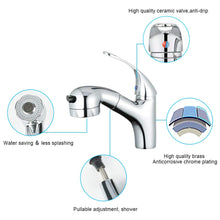 Carica l&#39;immagine nel visualizzatore di Gallery, GAVAER Rubinetto Bagno Lavabo con Doccetta Estraibile e Spruzzatore a Doppia...