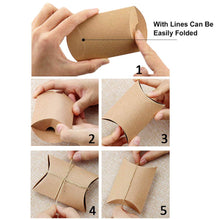 Carica l&#39;immagine nel visualizzatore di Gallery, Naiocase 100pz. Cuscino di Bomboniere Scatole in Carta Kraft con Marrone - Ilgrandebazar