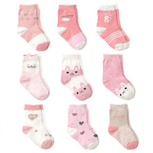 Carica l&#39;immagine nel visualizzatore di Gallery, Cotton Coming Rosa Cotone Bambina Neonata Calzini ，9 Paia Carino Bambino... - Ilgrandebazar