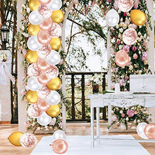 Carica l'immagine nel visualizzatore di Gallery, Palloncini di Coriandoli Oro Rosa, Palloncino in Lattice Bianco e Metallico...