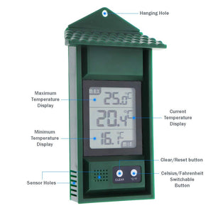 Termometro digitale per serra, monitorare la temperatura massima e Verde. - Ilgrandebazar