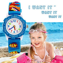 Carica l'immagine nel visualizzatore di Gallery, Orologio analogico da polso per bambine, bambini sport impermeabile Blue Fish - Ilgrandebazar