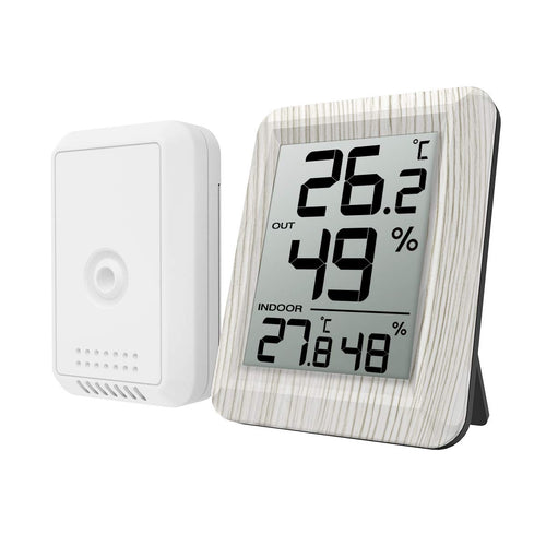 Criacr Wireless Termometro Igrometro da Interno Esterno, Bianco Puro - Ilgrandebazar