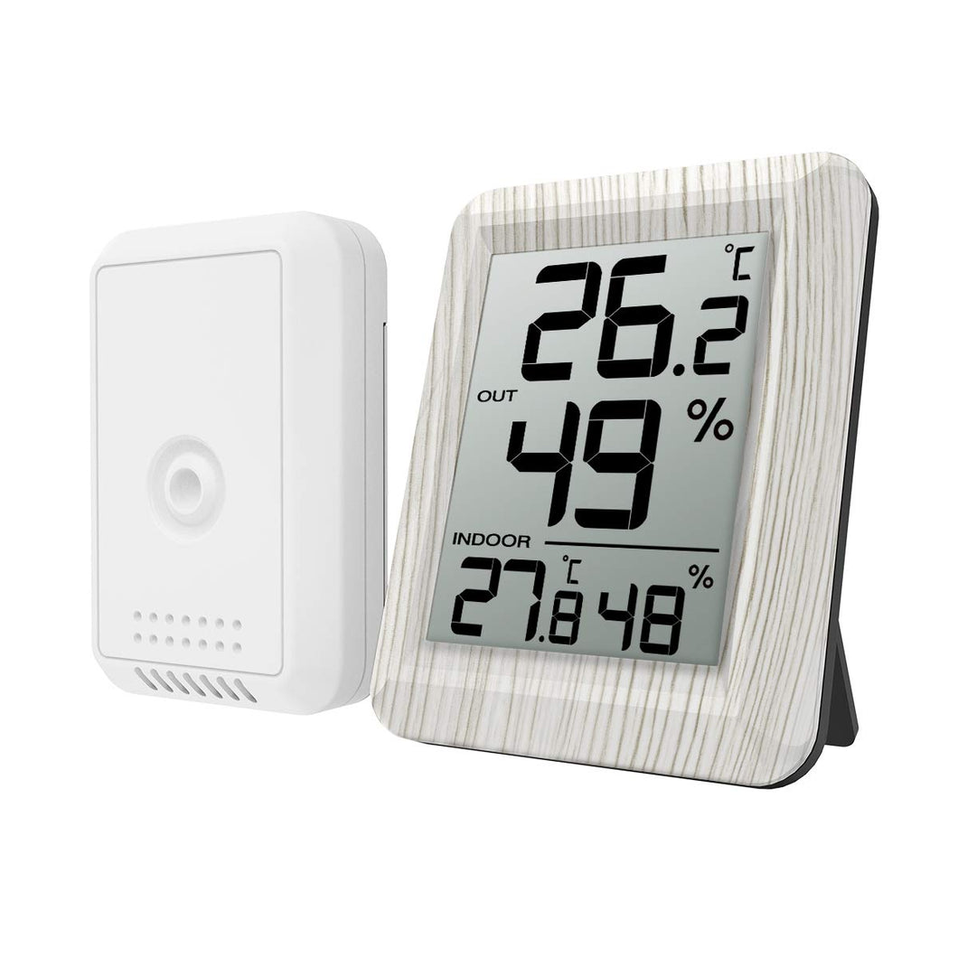 Criacr Wireless Termometro Igrometro da Interno Esterno, Bianco Puro - Ilgrandebazar