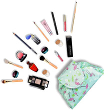 Carica l'immagine nel visualizzatore di Gallery, Lazy, trousse per trucchi con coulisse, grande capacità, impermeabile, da viaggio, per donne e ragazze (Fenicottero blu)