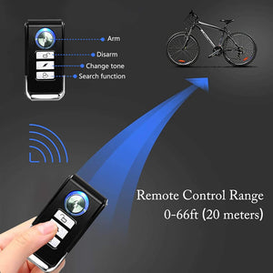Allarme bicicletta KINOEE, antifurto senza fili Allarme antifurto per bici Moto Mobilità auto Scooter Veicoli Finestrino, 113db Super rumoroso e impermeabile (telecomando incluso)
