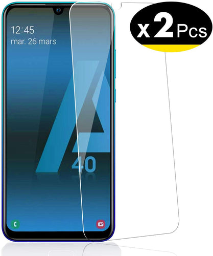 NEW'C 2 Pezzi, Vetro Temperato per Samsung Galaxy A40 (SM-A405F), Pellicola Prottetiva Anti Graffio, Anti-Impronte, Senza Bolle, Durezza 9H, 0,33mm Ultra Trasparente, Ultra Resistente