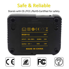 Carica l&#39;immagine nel visualizzatore di Gallery, Waitley Caricabatteria DCB112 per batterie Dewalt 10,8 V 14,4 V 18 V 2A... - Ilgrandebazar