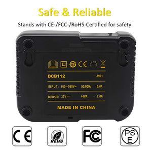 Waitley Caricabatteria DCB112 per batterie Dewalt 10,8 V 14,4 V 18 V 2A... - Ilgrandebazar