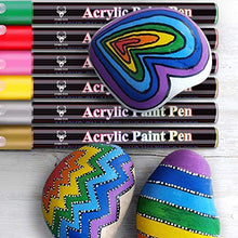 Carica l&#39;immagine nel visualizzatore di Gallery, Pennarelli a Vernice Acrilica 12 Colori Acrilici per Dipingere 0,7mm Punta