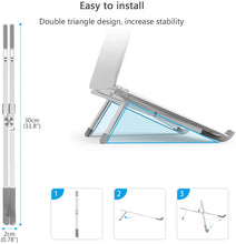 Carica l'immagine nel visualizzatore di Gallery, BoYata Supporto PC Portatile, Supporto per Laptop Multi-Angolo Regolabile w Compatibile per Laptop MacBook PRO/Air, Surface Laptop, Samsung, HP (Argenté-N23)