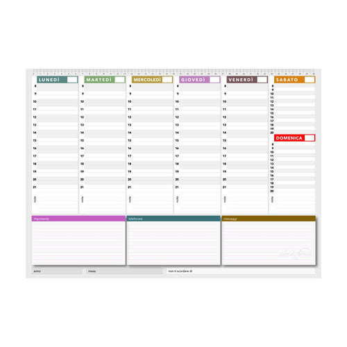 Planner settimanale da scrivania 42x30 - agenda 450x320, stampa a colori