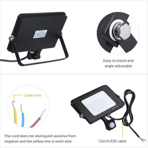 Faretto con Sensore di Movimento Alta luminosità, Tomshine 50W 60LED Faro - Ilgrandebazar