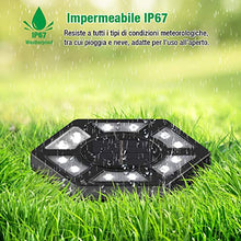 Carica l&#39;immagine nel visualizzatore di Gallery, Fenvella Luci Giardino 12 LEDs, Solari per IP67 4 Pezzi