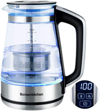 Carica l&#39;immagine nel visualizzatore di Gallery, Bollitore Elettrico in vetro, Bosenkitchen 1.7L Impostazione della temperatura (40 ℃ -100 ℃) Bollitore con filtro rimovibile, funzione di mantenimento del calore e protezione contro il ,BPA Free 2200w