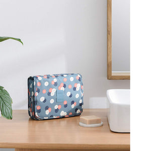 OrgaWise Borsa da toilette viaggio pensata Blu-margherita