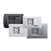 Carica l&#39;immagine nel visualizzatore di Gallery, 4Box 4B.L.H21, Side, Presa da Incasso Multistandard 1 Schuko + 2 Grigio - Ilgrandebazar