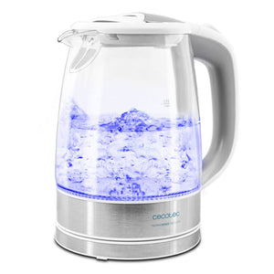 Cecotec Bollitore elettrico trasparente ThermoSense 350, 1,7 litri, senza BPA, 2200 W, base 360º, filtro anticalcare, doppio sistema di sicurezza, 1,7 litri, vetro borosilicato